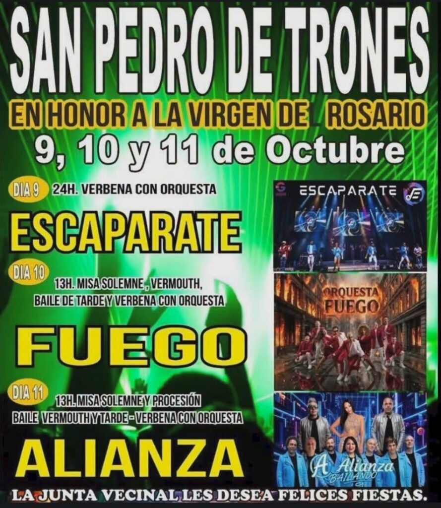 Fiestas en Honor a la Virgen del Rosario en San Pedro de Trones