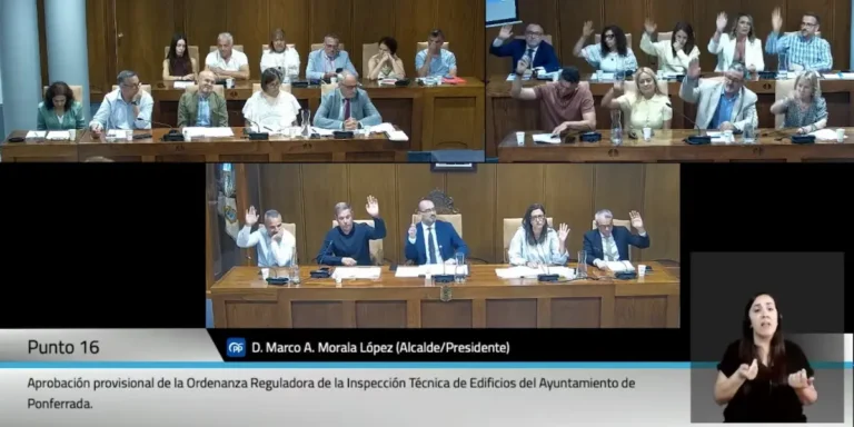 Momento de la votación en el Pleno de Ponferrada
