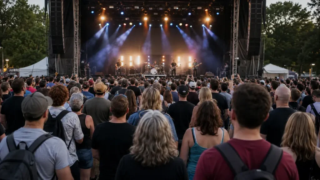 Público asistiendo a un concierto al aire libre