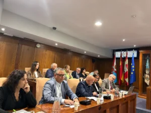 Concejales del Grupo Socialista del Ayuntamiento de Ponferrada durante un pleno municipal donde denuncian el retraso de las obras en Montes de Valdueza.