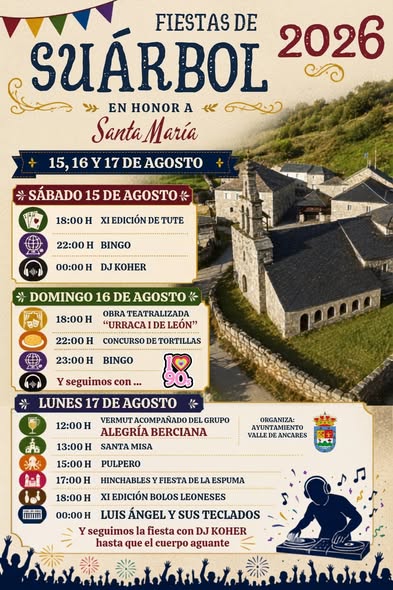 Fiestas de Suárbol en honor a Santa María 2026