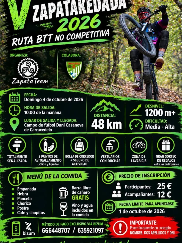 V Zapatakedada 2026 – Ruta BTT No Competitiva